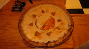 Peach pie...